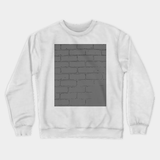 Grey Brick wall Crewneck Sweatshirt by Boo Face Designs